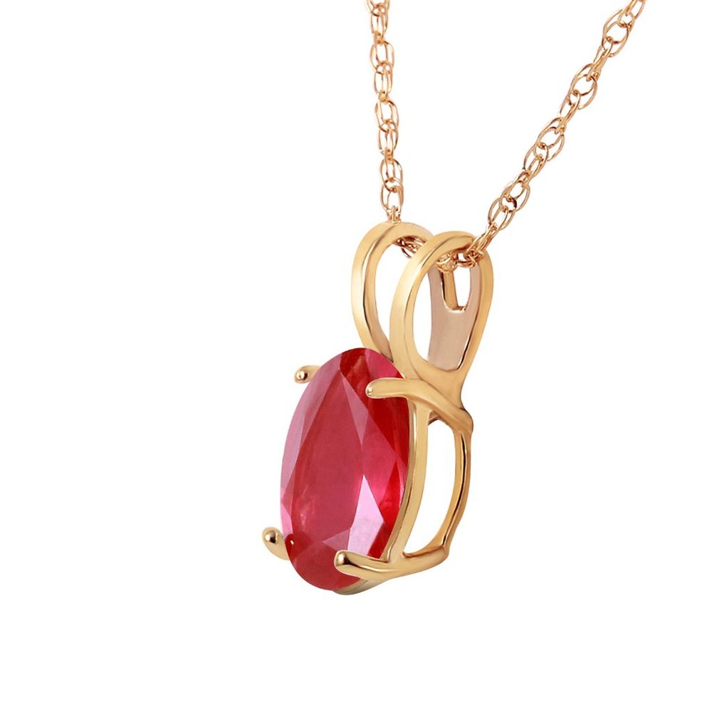 14K. SOLID GOLD NECKLACE WITH NATURAL RUBY - Picture 4 of 9